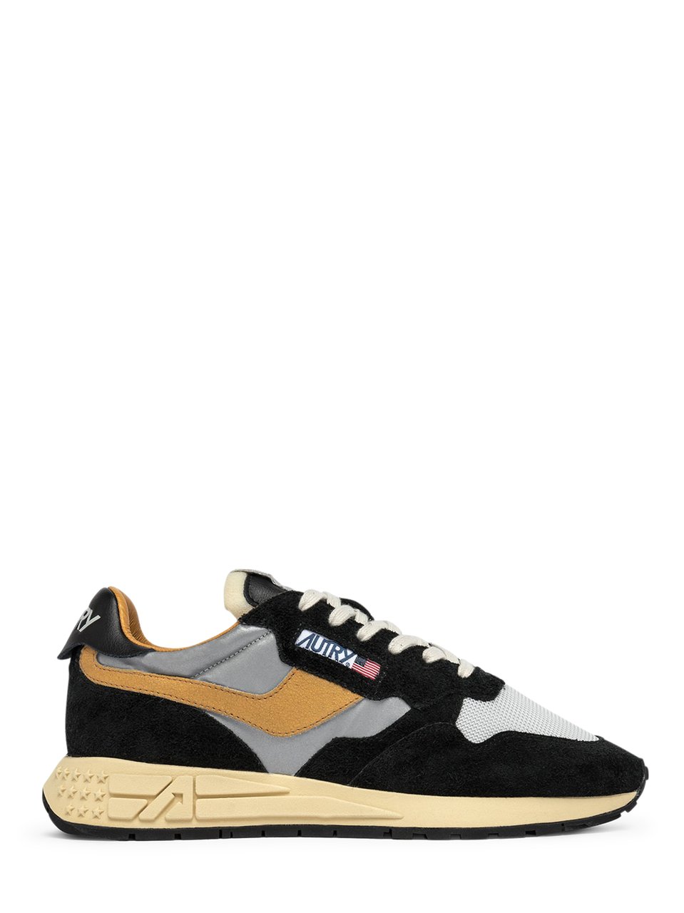 Autry Low-Top Sneakers with Mesh and Suede Overlays Zwart