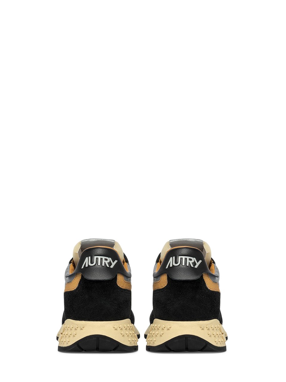 Autry Low-Top Sneakers with Mesh and Suede Overlays Zwart