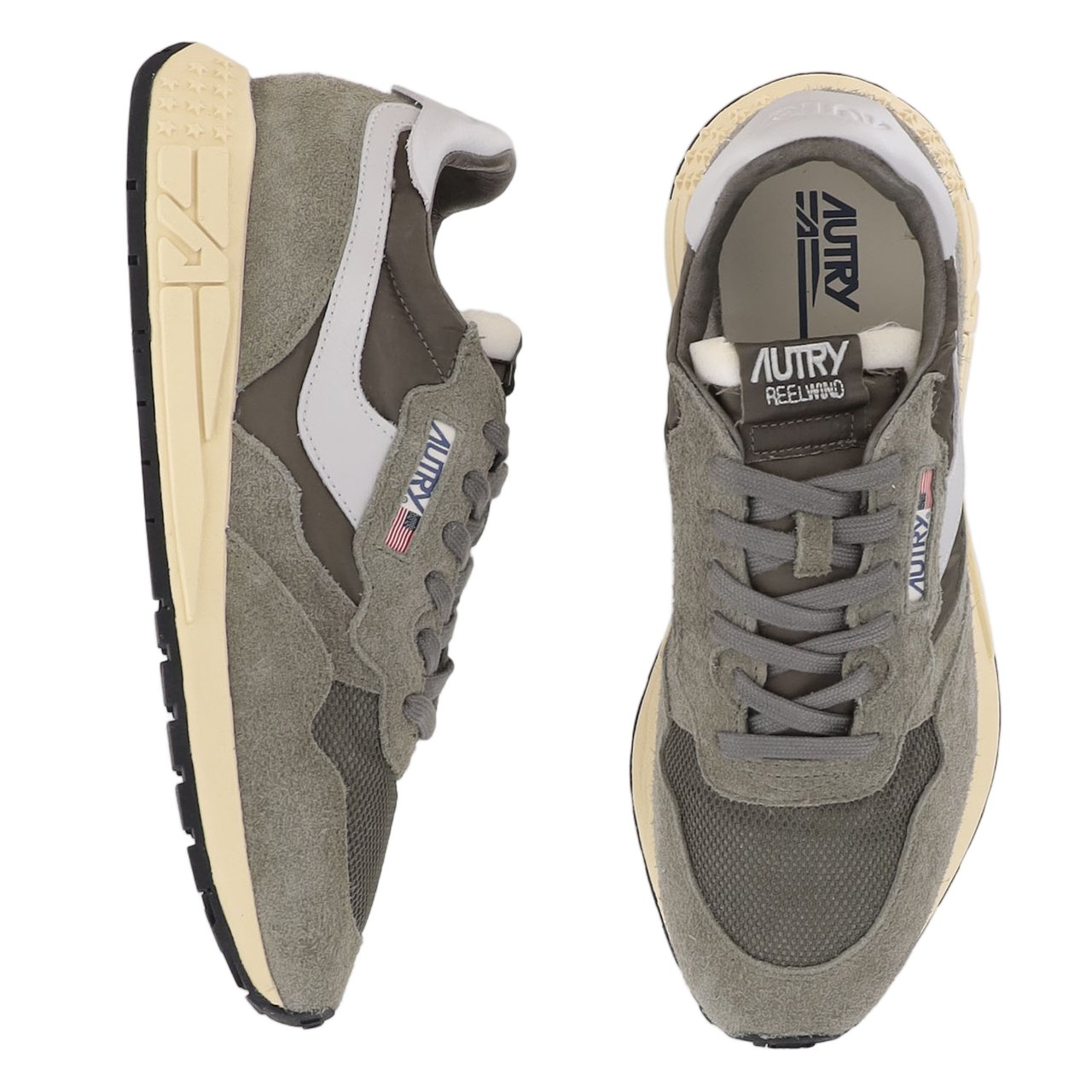 Autry Front Lacing Sneakers With Contrast Padded Heel Tab Groen