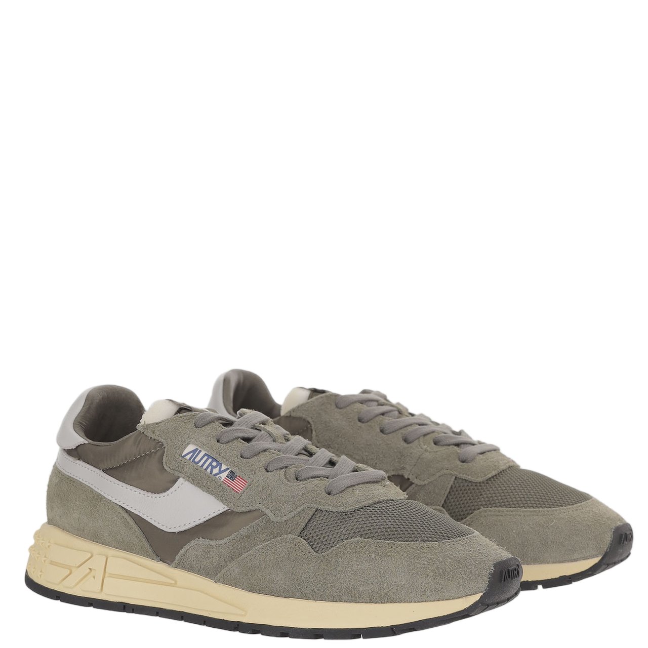 Autry Front Lacing Sneakers With Contrast Padded Heel Tab Groen
