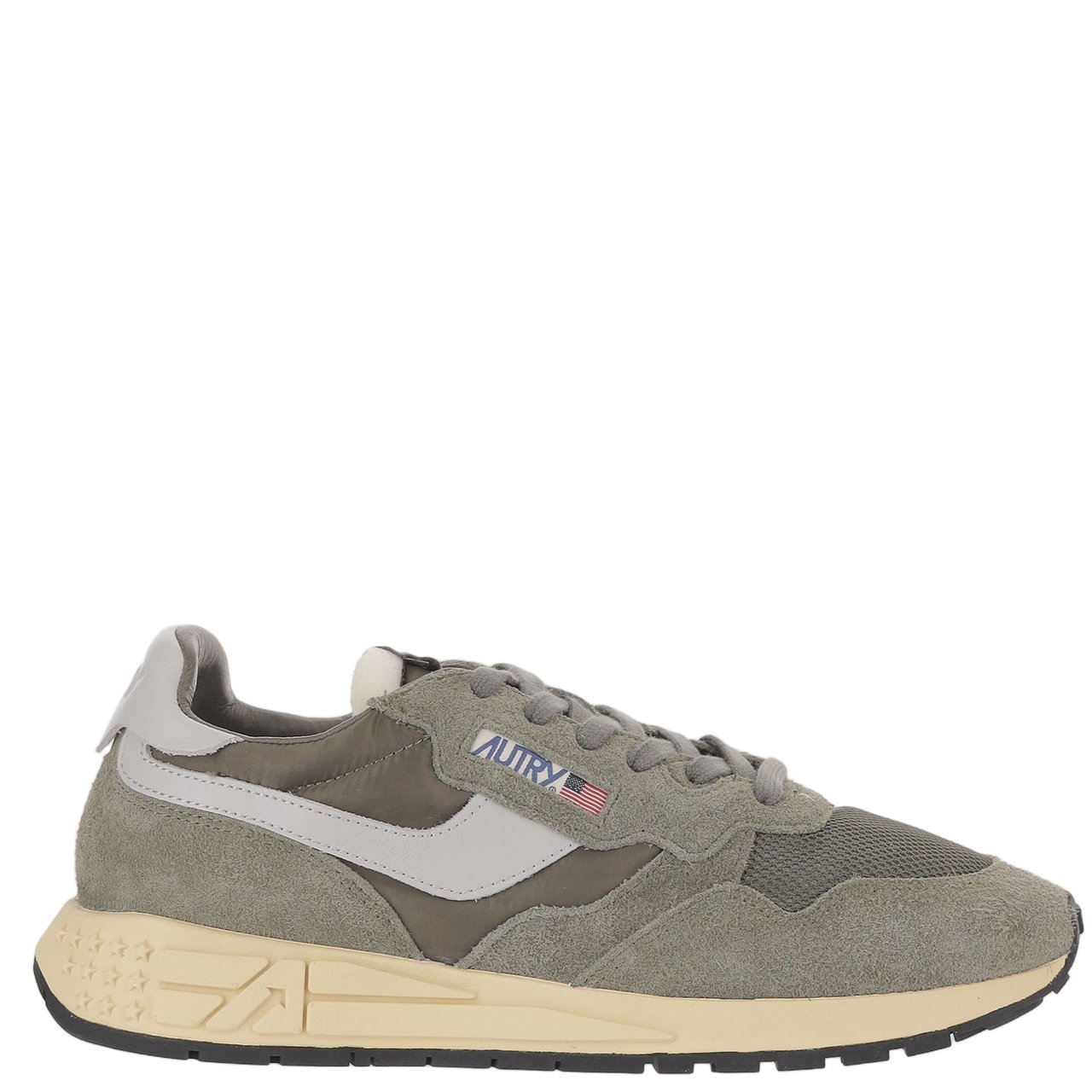Autry Front Lacing Sneakers With Contrast Padded Heel Tab Groen