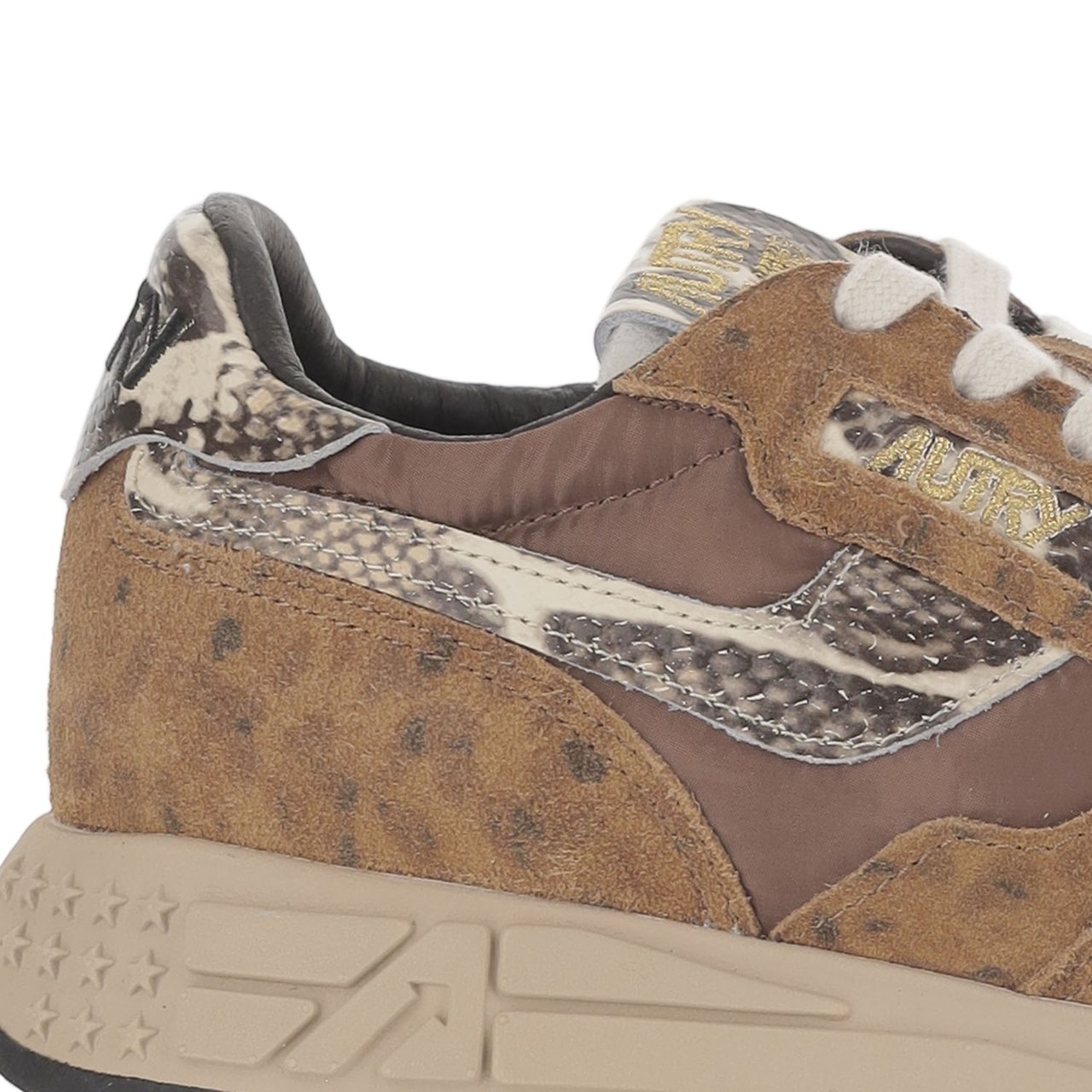 Autry Animal Print Leather Running Sneakers Bruin