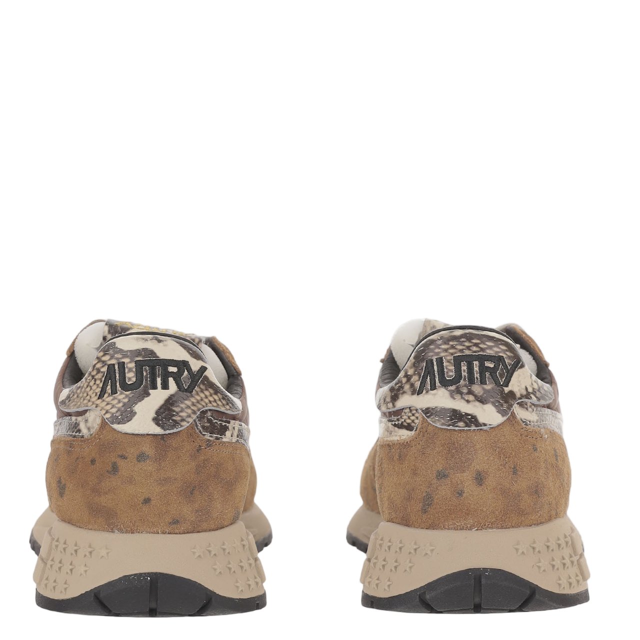 Autry Animal Print Leather Running Sneakers Bruin