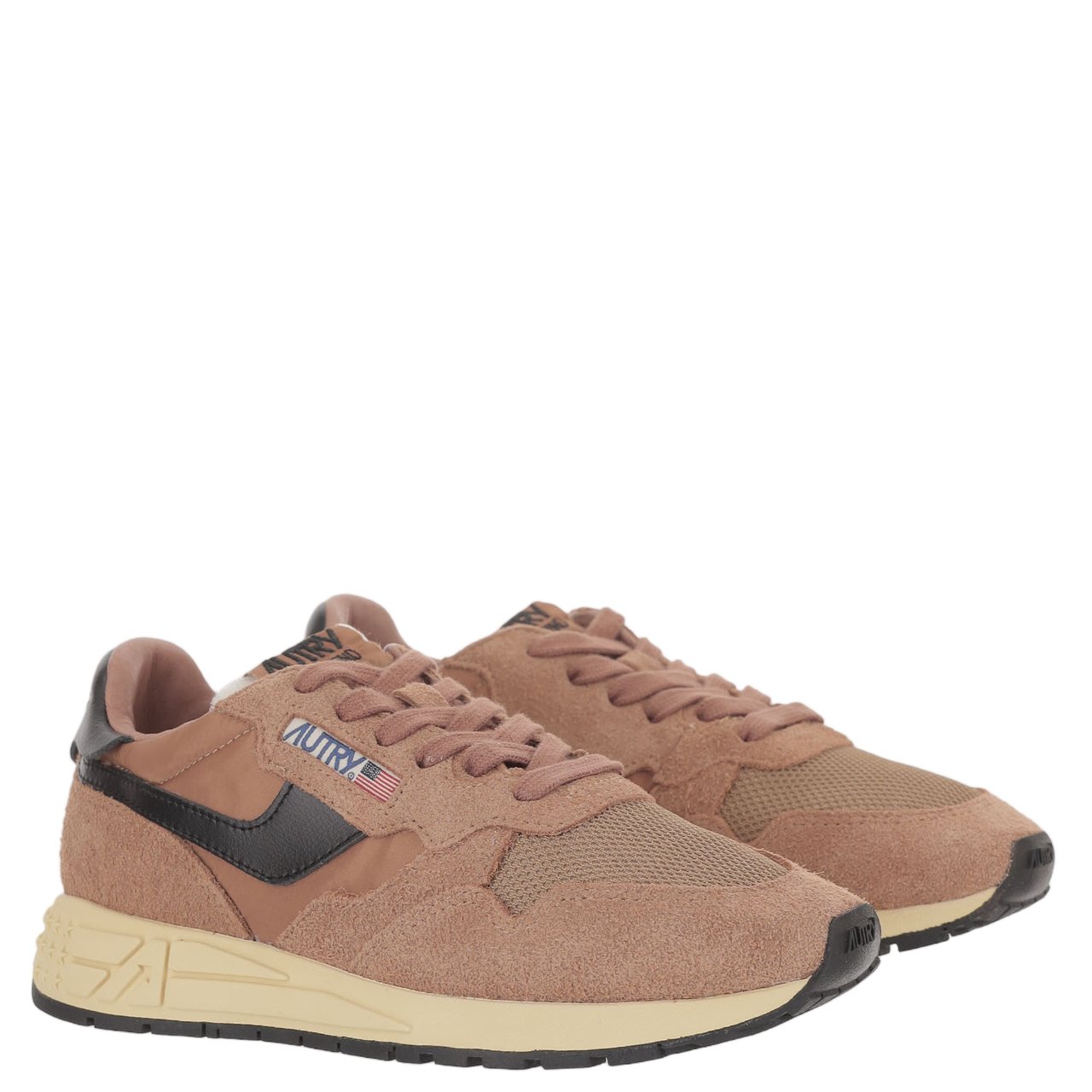 Autry Brown/Black Padded Heel Running Sneakers Roze