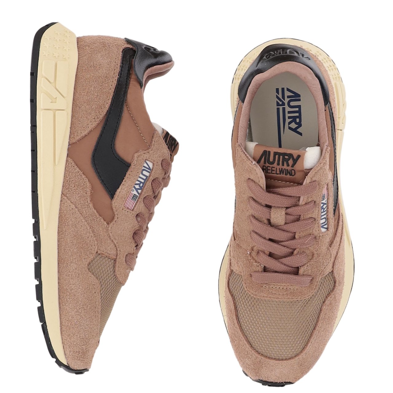 Autry Brown/Black Padded Heel Running Sneakers Roze