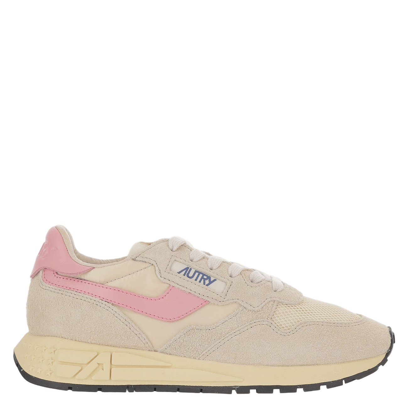 Autry Beige/Pink Padded Heel Running Sneakers Neutraal