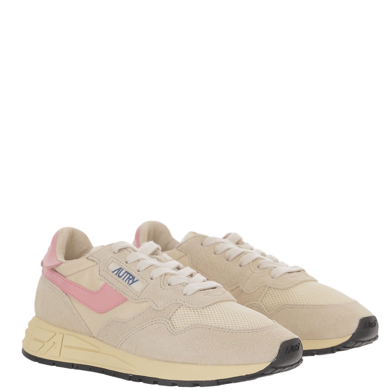 Autry Beige/Pink Padded Heel Running Sneakers Neutraal