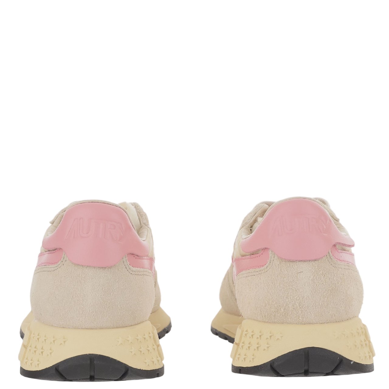Autry Beige/Pink Padded Heel Running Sneakers Neutraal