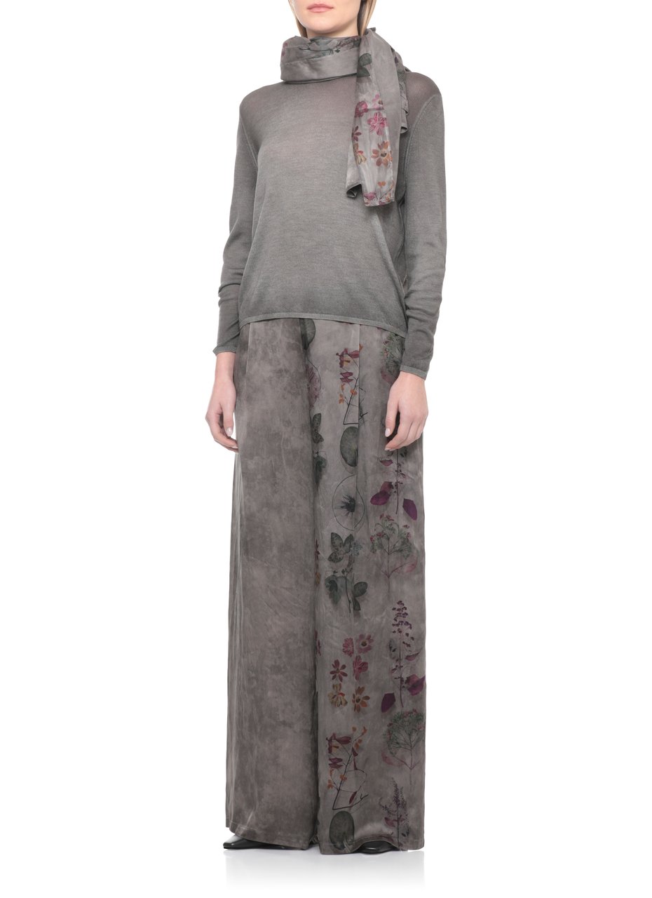 Avant Toi Grey Ribbed Trims Cashmere-Silk Sweater Grijs