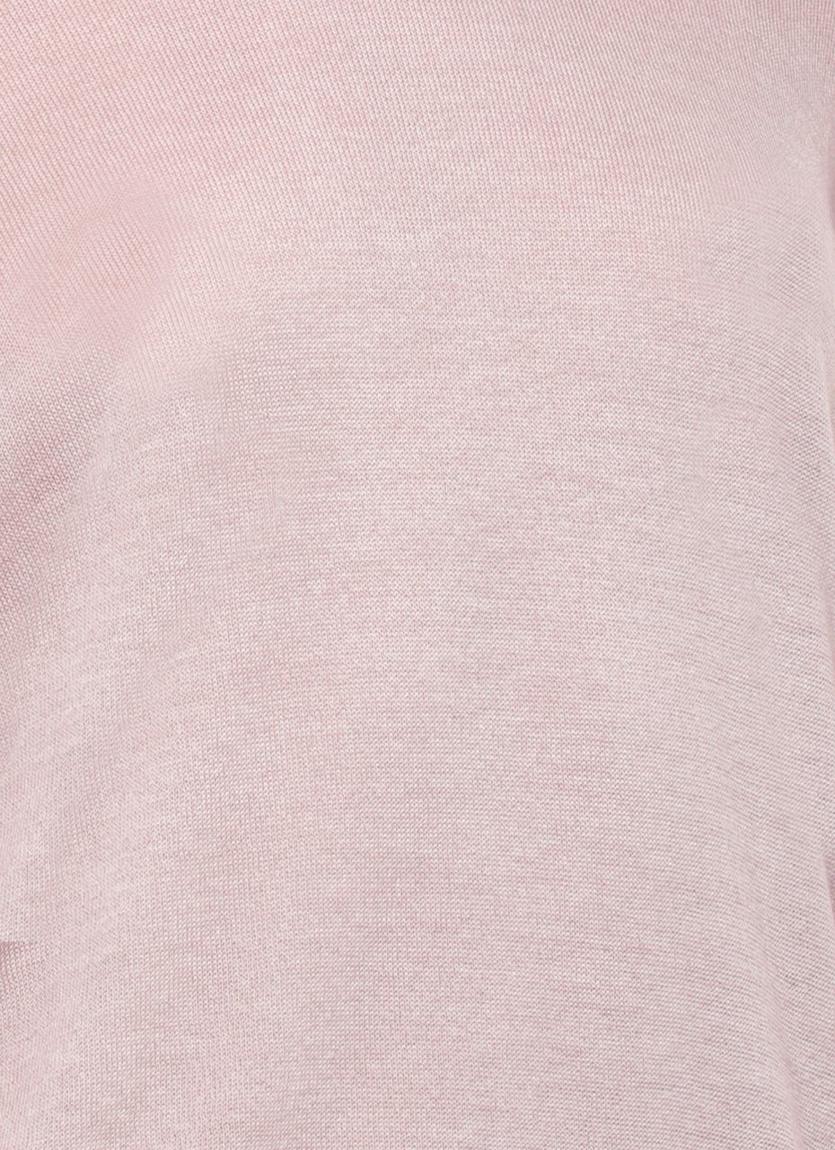 Avant Toi Purple Ribbed Trims Cashmere-Silk Sweater Grijs