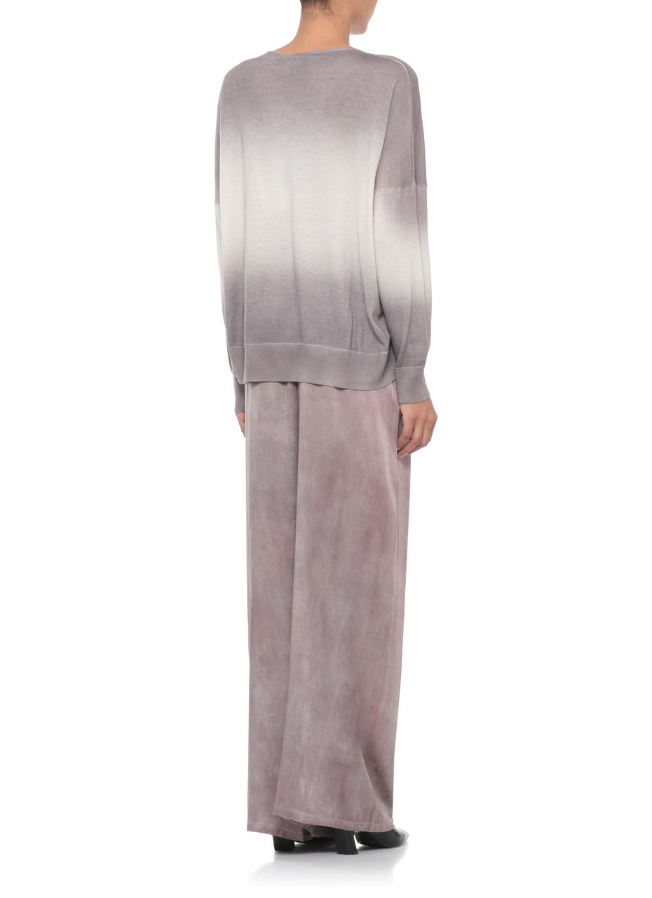 Avant Toi Lilac Degrade Cashmere-Silk V-Neck Sweater Wit