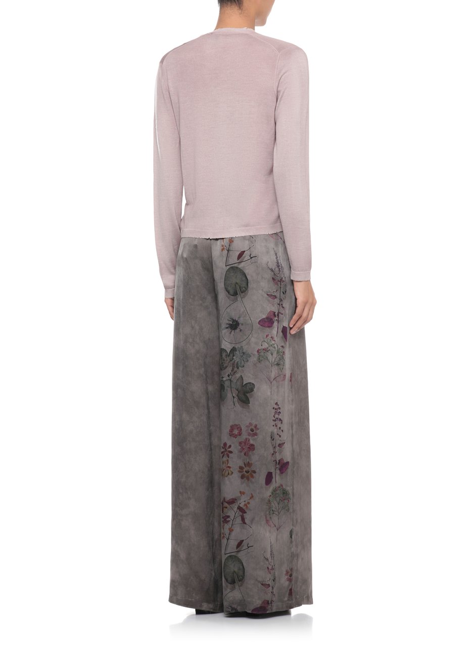 Avant Toi Purple Ribbed Trims Cashmere-Silk Cardigan Grijs