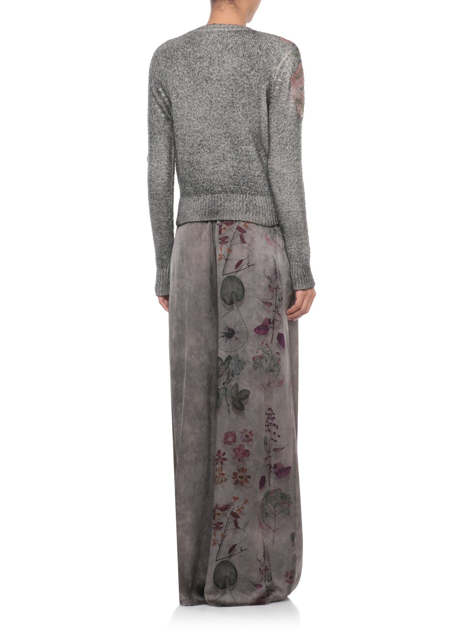 Avant Toi Grey Floral Pattern Cotton Cardigan Grijs