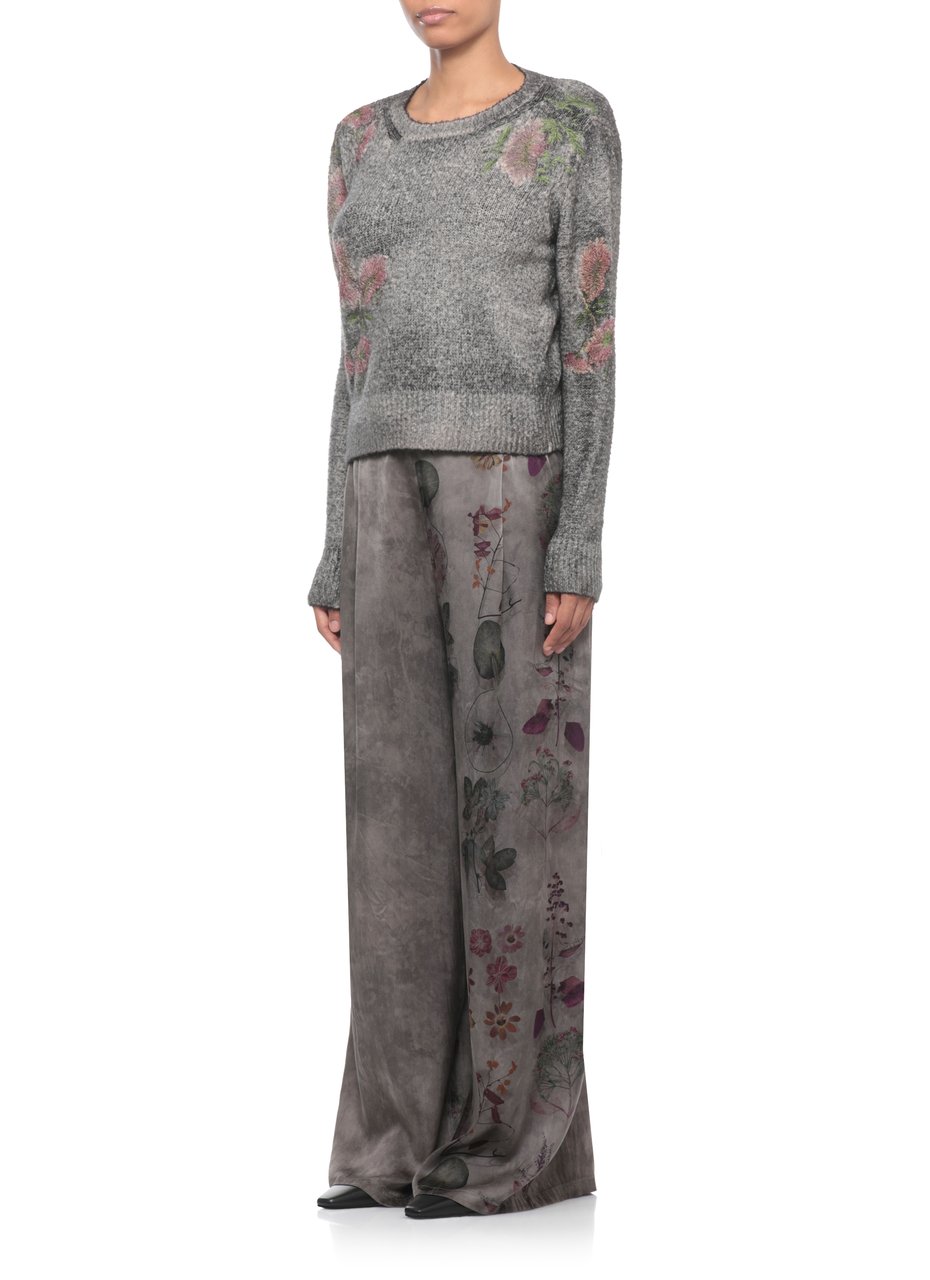 Avant Toi Grey Floral Pattern Cotton Cardigan Grijs