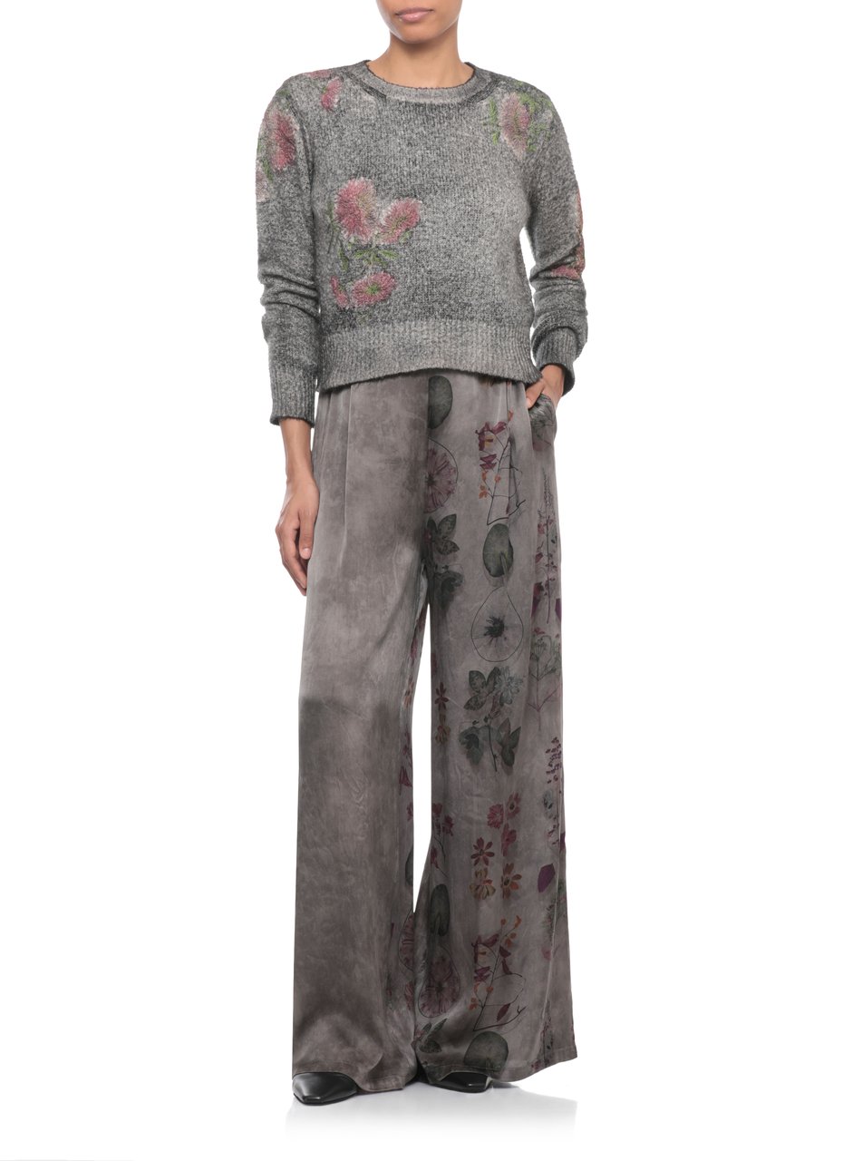 Avant Toi Grey Floral Pattern Cotton Cardigan Grijs