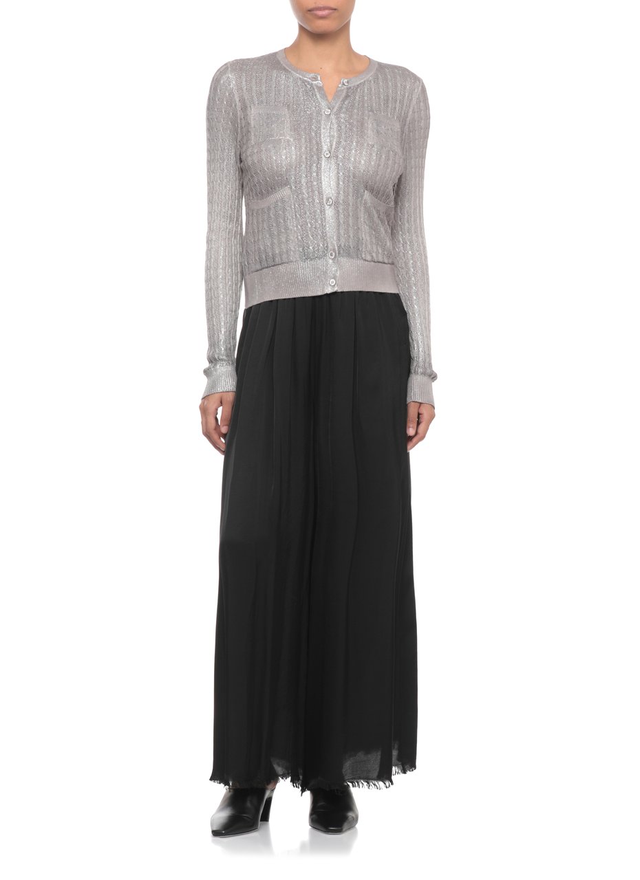 Avant Toi Silver Cotton Crewneck Cardigan Grijs