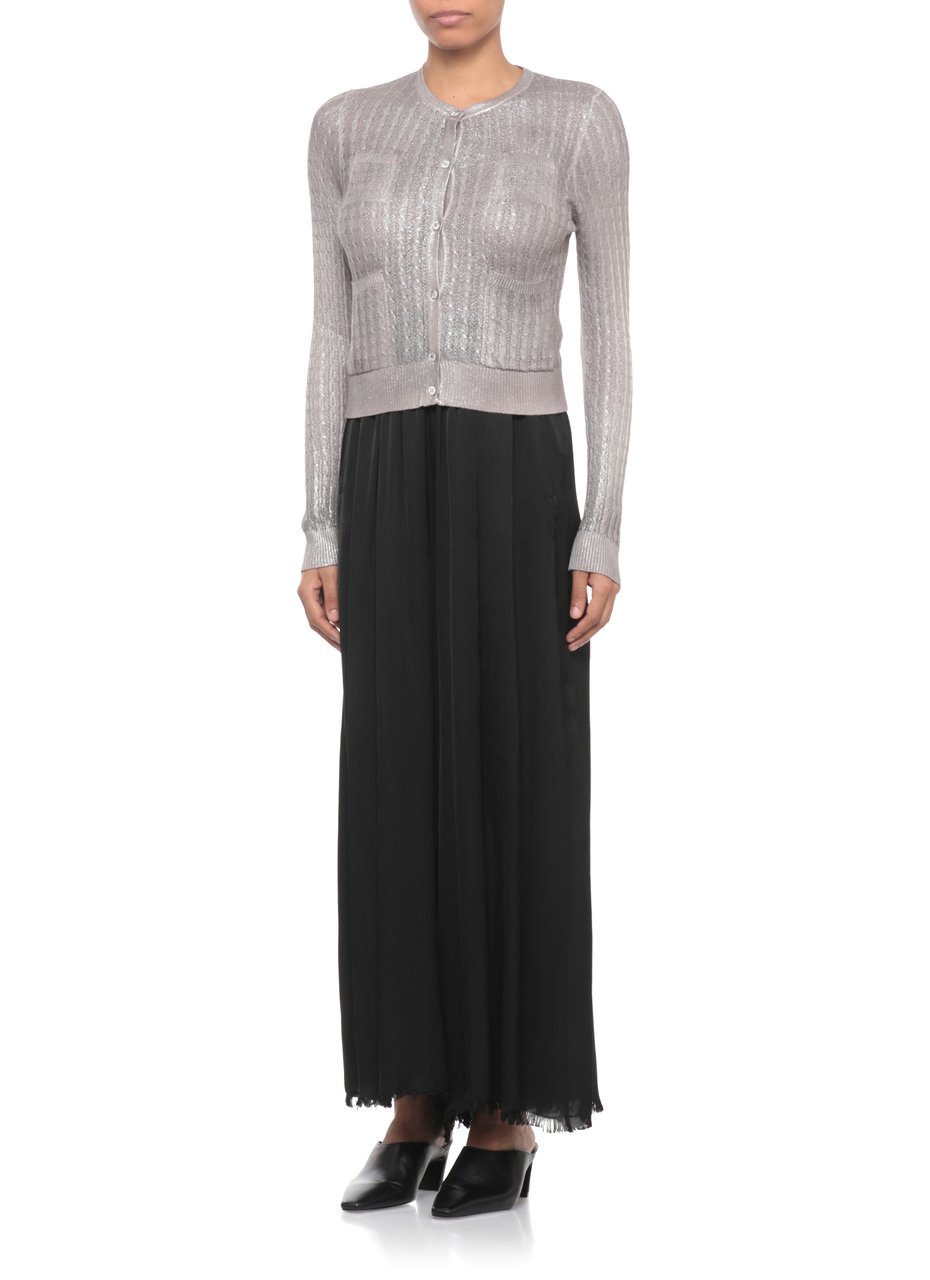 Avant Toi Silver Cotton Crewneck Cardigan Grijs