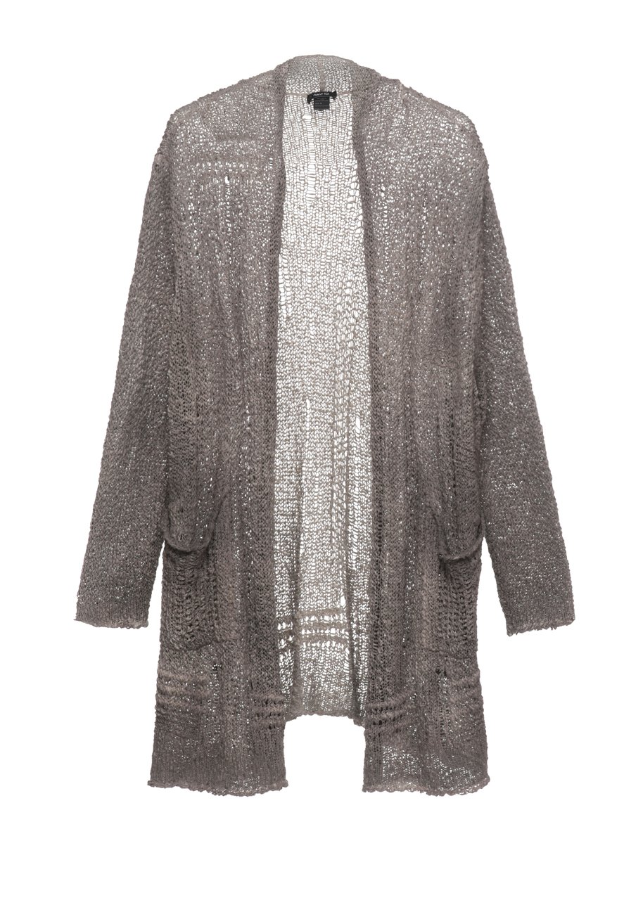 Avant Toi Grey V-Neck Cotton Cardigan Grijs