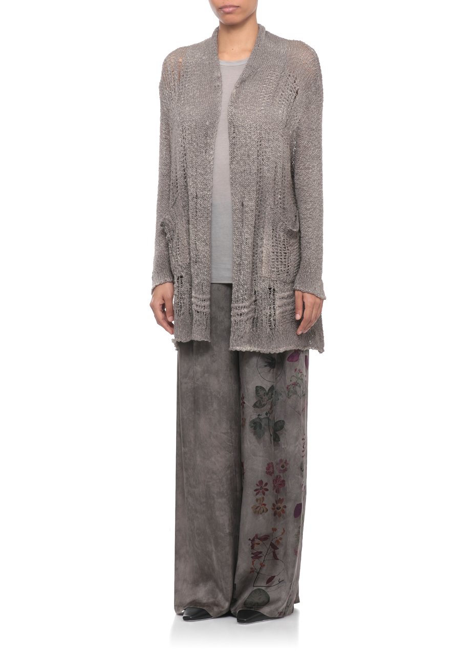Avant Toi Grey V-Neck Cotton Cardigan Grijs