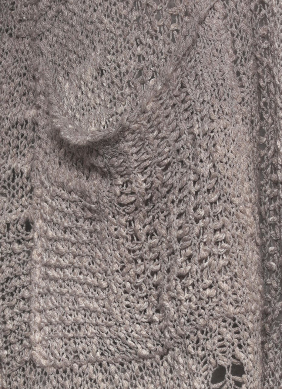 Avant Toi Grey V-Neck Cotton Cardigan Grijs