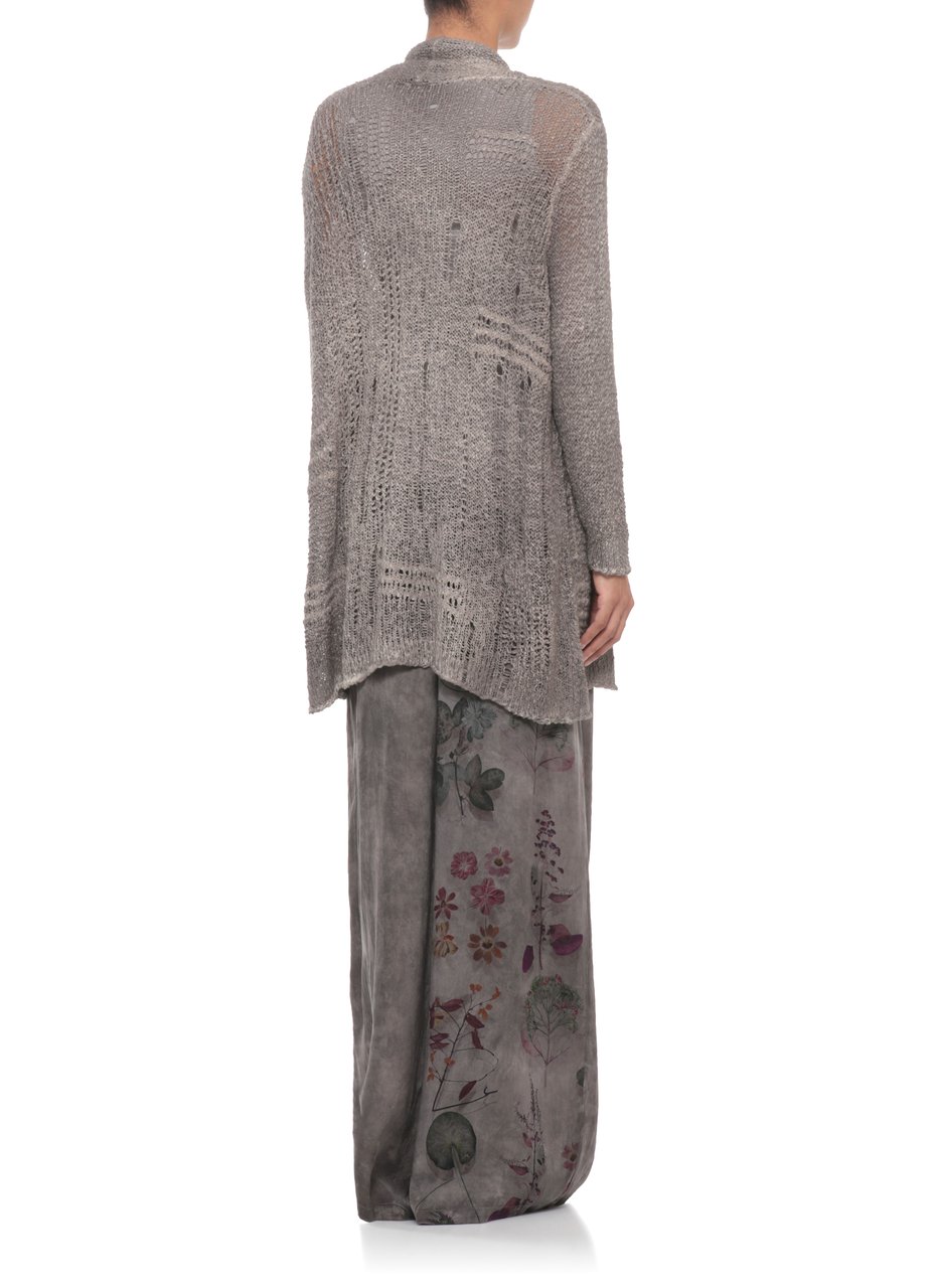 Avant Toi Grey V-Neck Cotton Cardigan Grijs