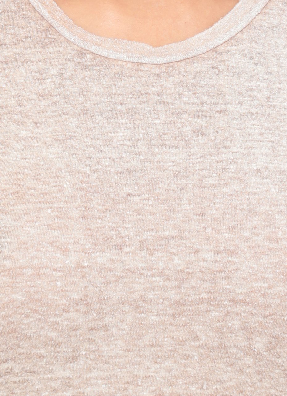 Avant Toi Brown Linen Round Neck Tank Top Neutraal