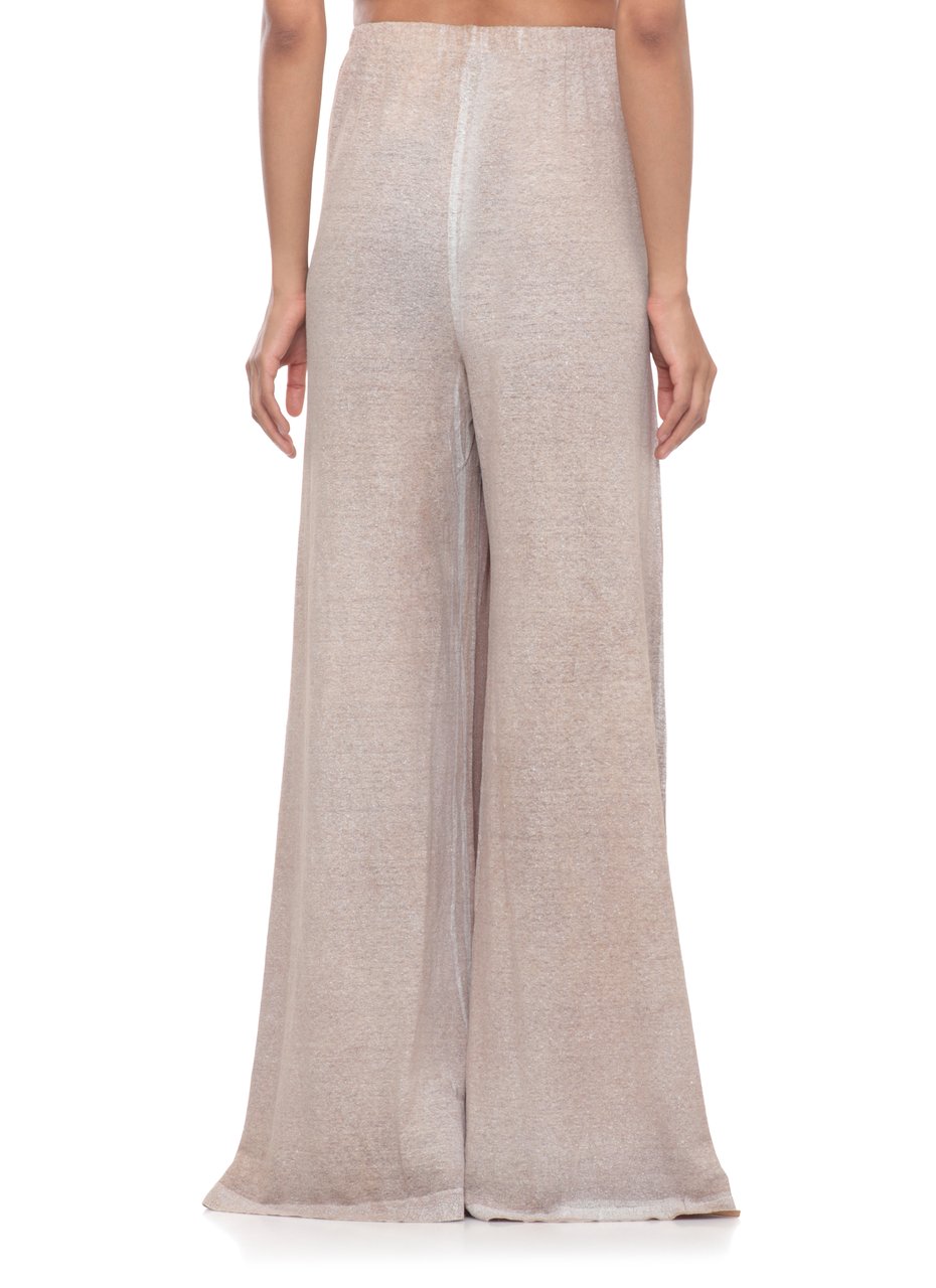 Avant Toi Beige Drawstring Waist Linen Wide-Leg Pants Roze