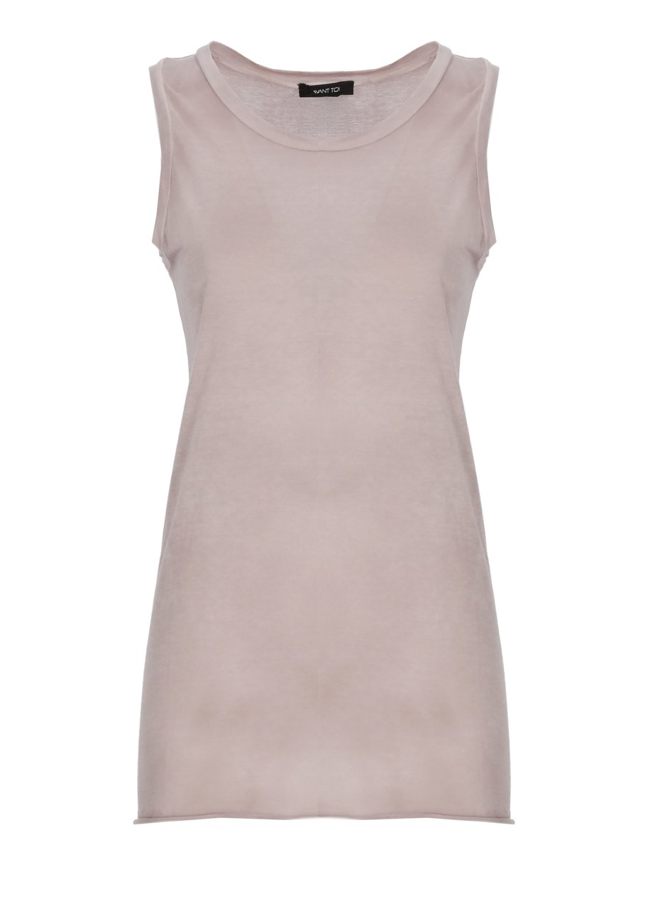 Avant Toi Purple Cotton Crewneck Tank Top Roze