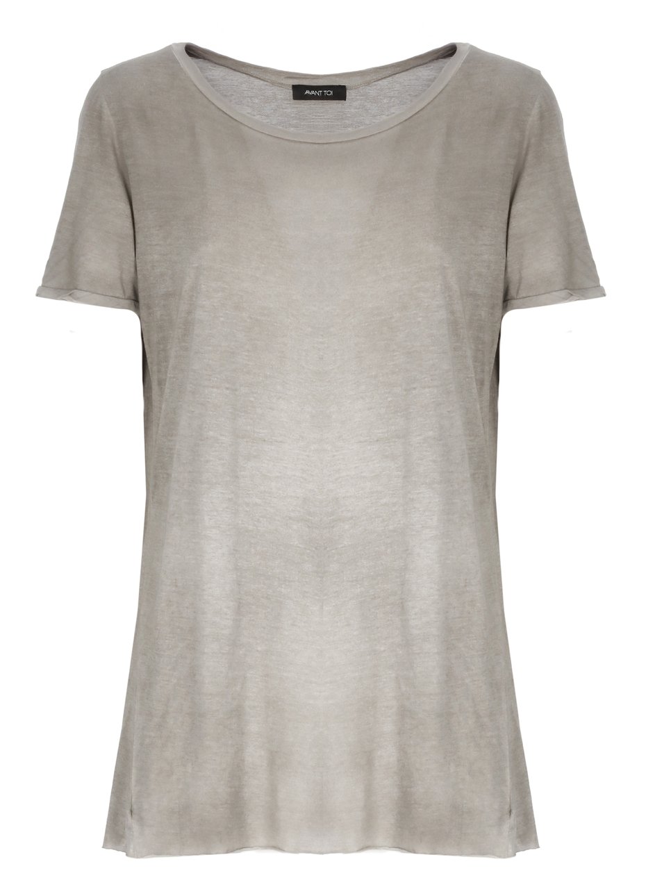 Avant Toi Grey Cotton Crewneck T-Shirt Grijs