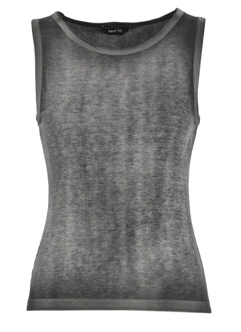 Avant Toi Grey Silk-Blend Tank Top Grijs