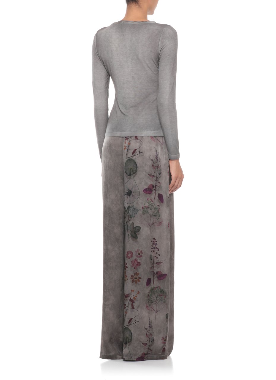 Avant Toi Grey Round Neck Silk-Blend Sweater Grijs