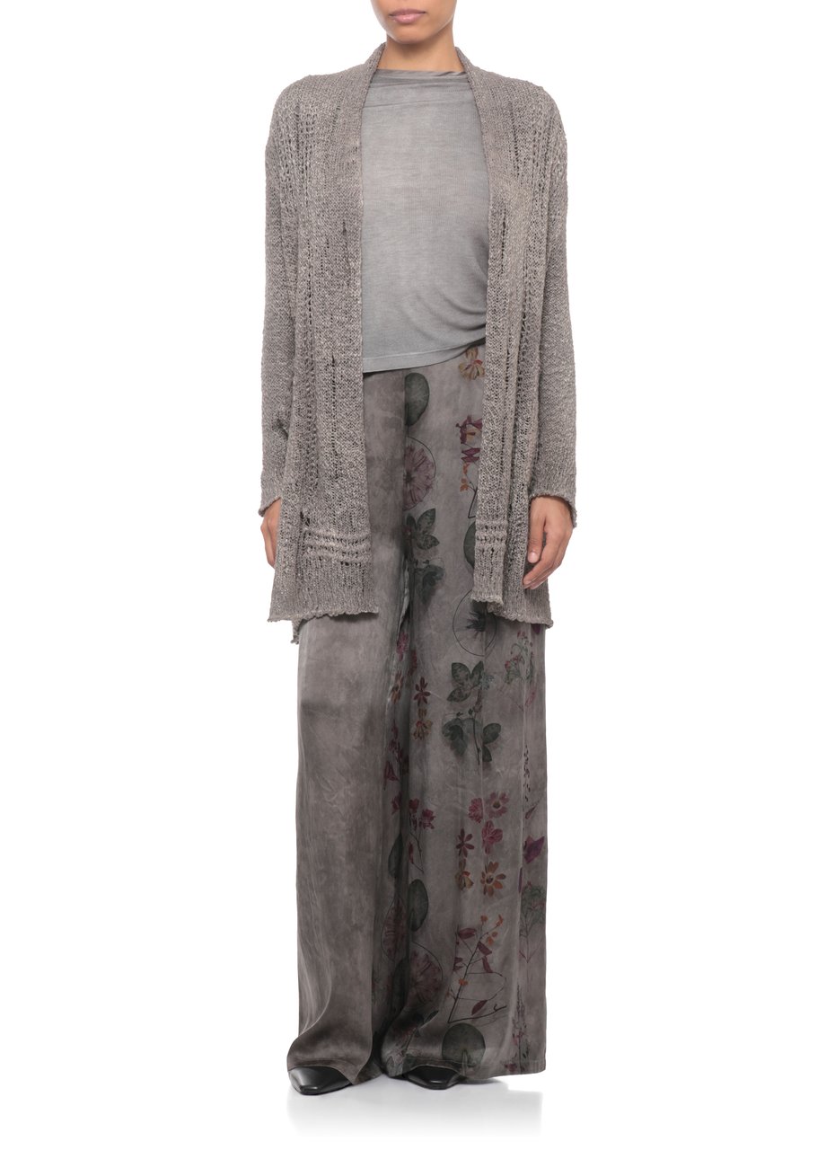 Avant Toi Grey Round Neck Silk-Blend Sweater Grijs