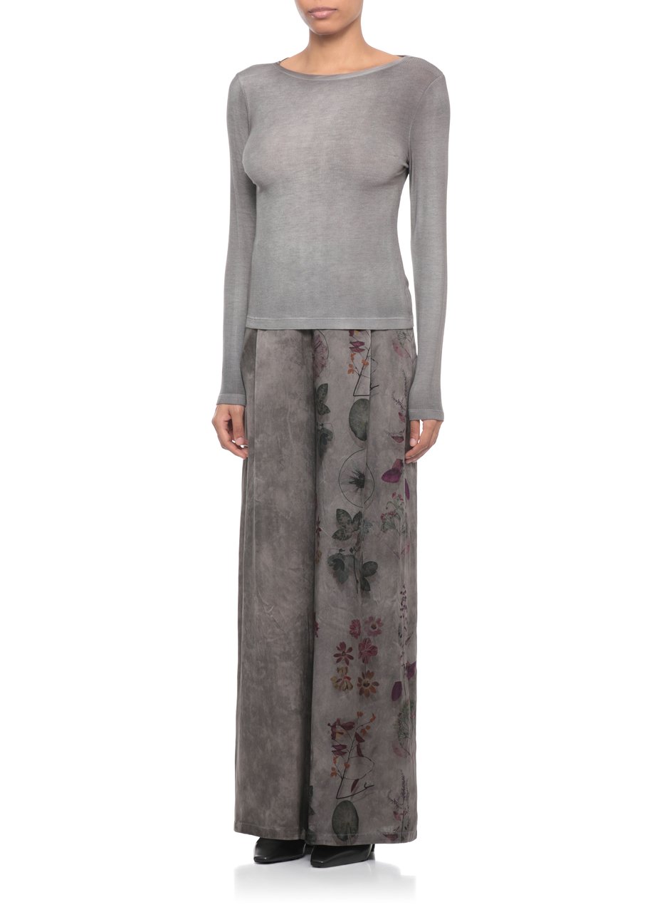 Avant Toi Grey Round Neck Silk-Blend Sweater Grijs