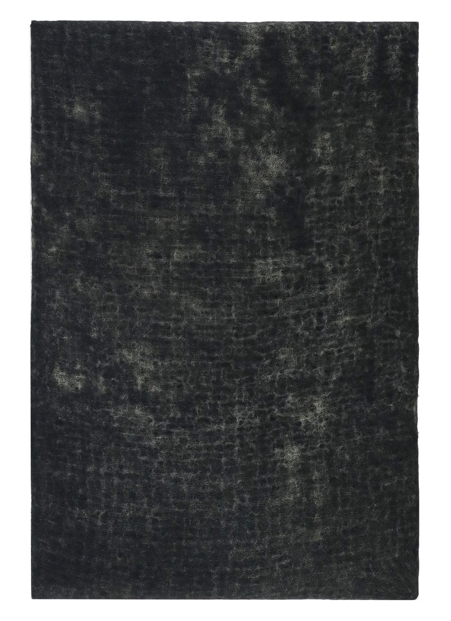 Avant Toi Grey Melange Cashmere Fringed Scarf Zwart
