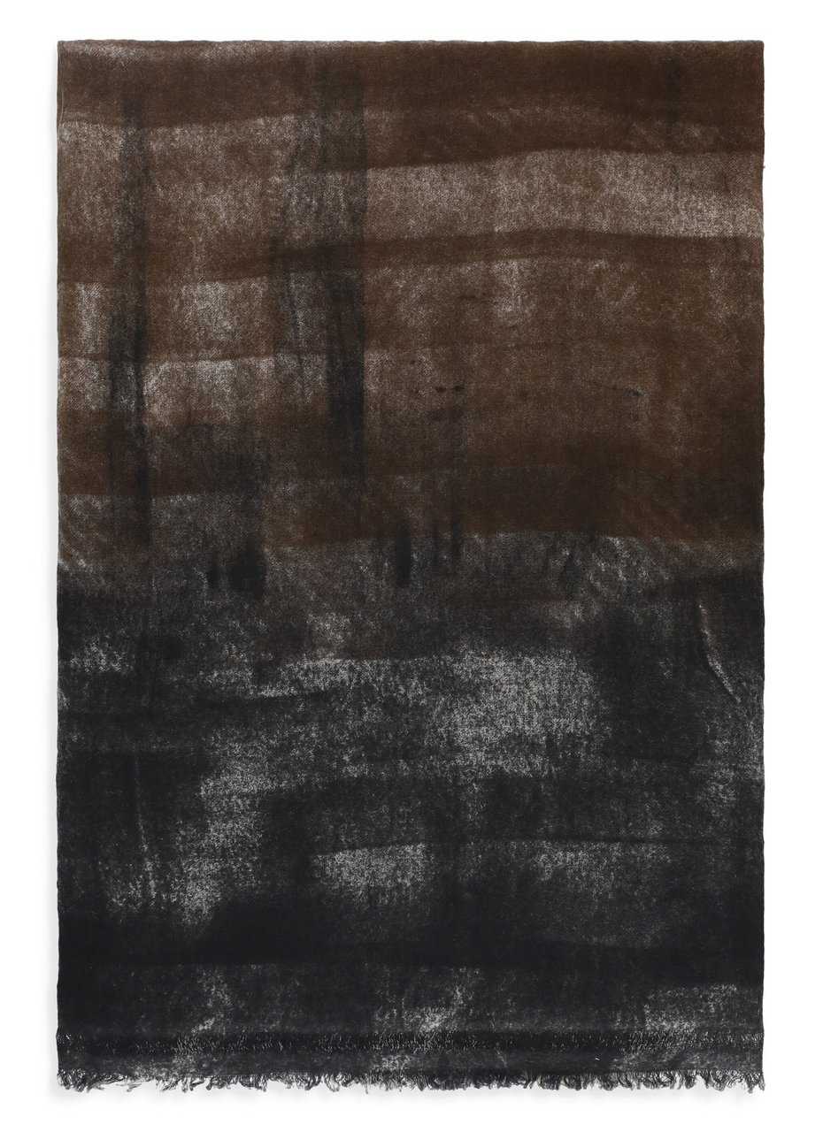 Avant Toi Gradient Wool Scarf With Fringed Edges Bruin