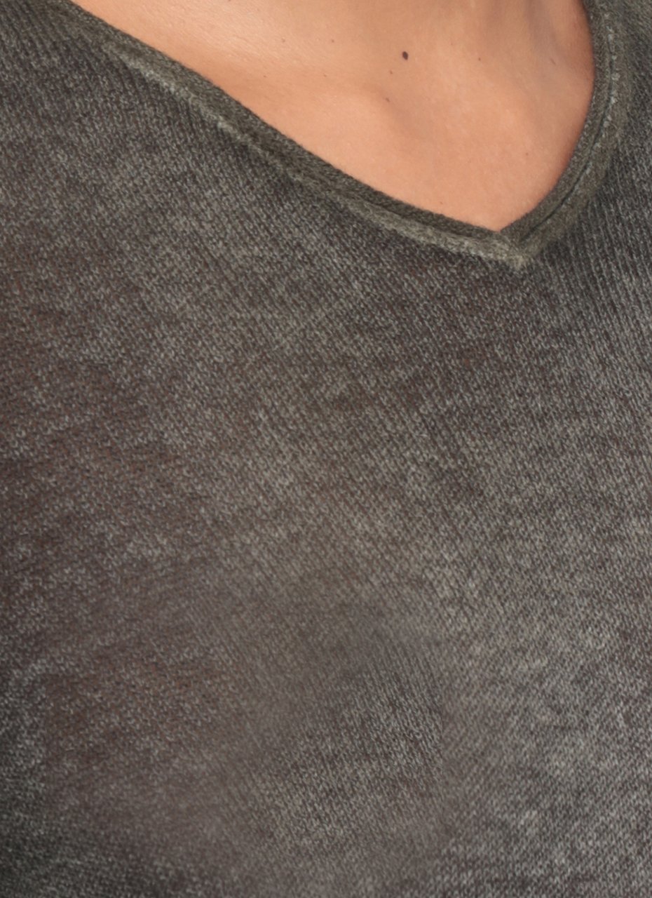 Avant Toi Green Seamless Edge Cashmere Sweater Groen