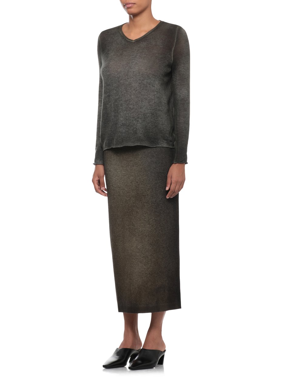 Avant Toi Green Seamless Edge Cashmere Sweater Groen