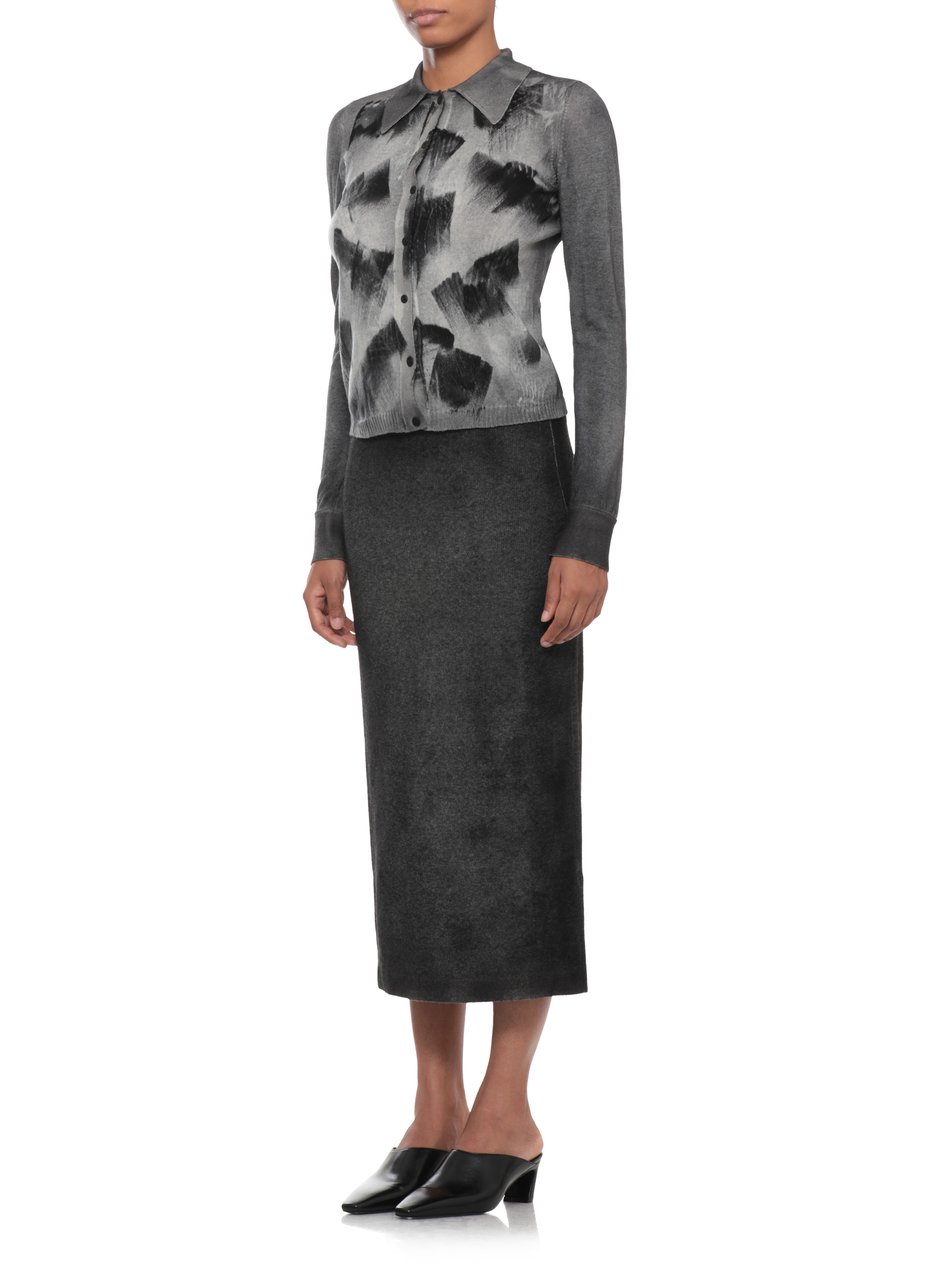 Avant Toi Grey Abstract Pattern Cashmere Cardigan Grijs