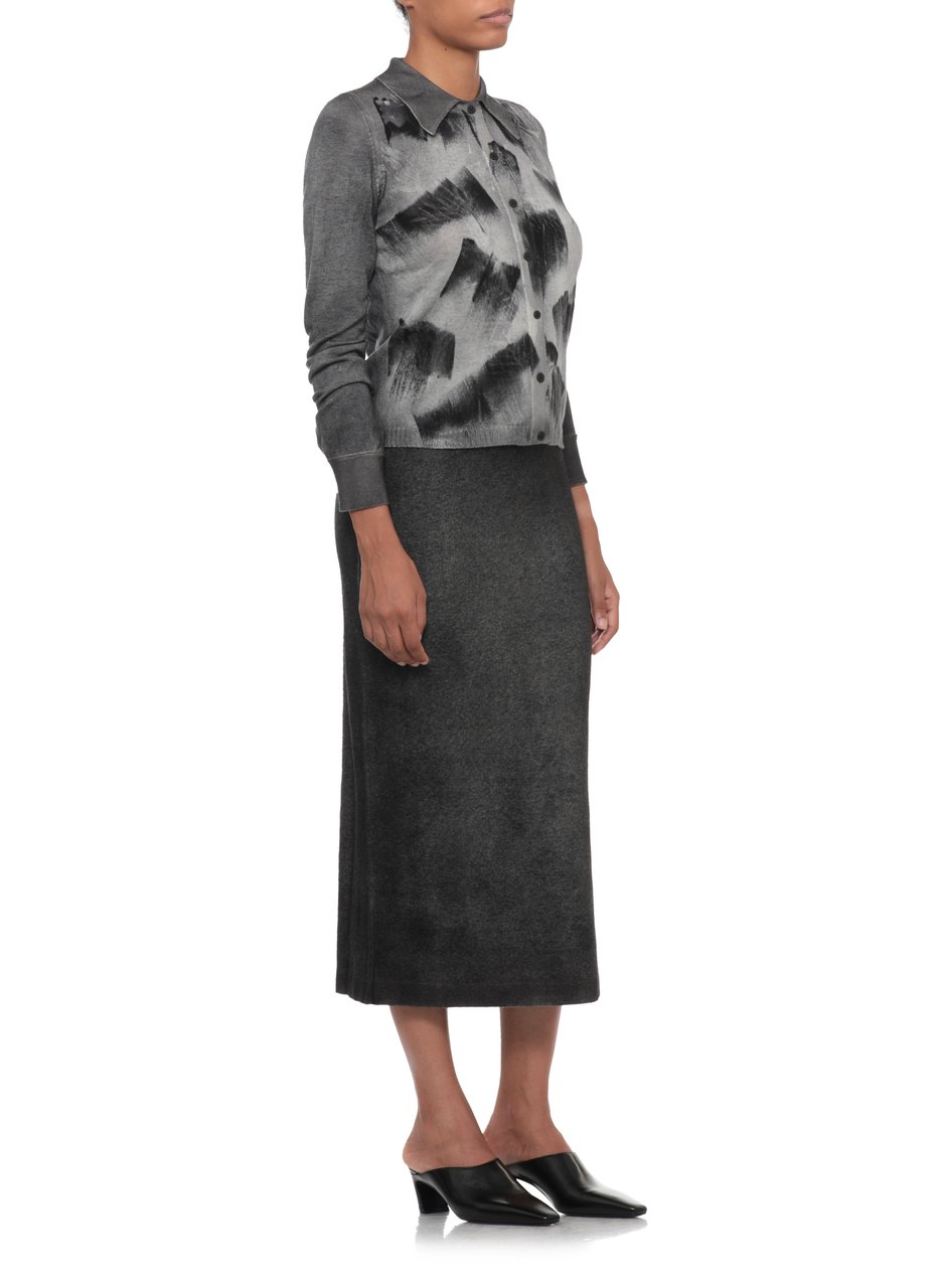 Avant Toi Grey Abstract Pattern Cashmere Cardigan Grijs