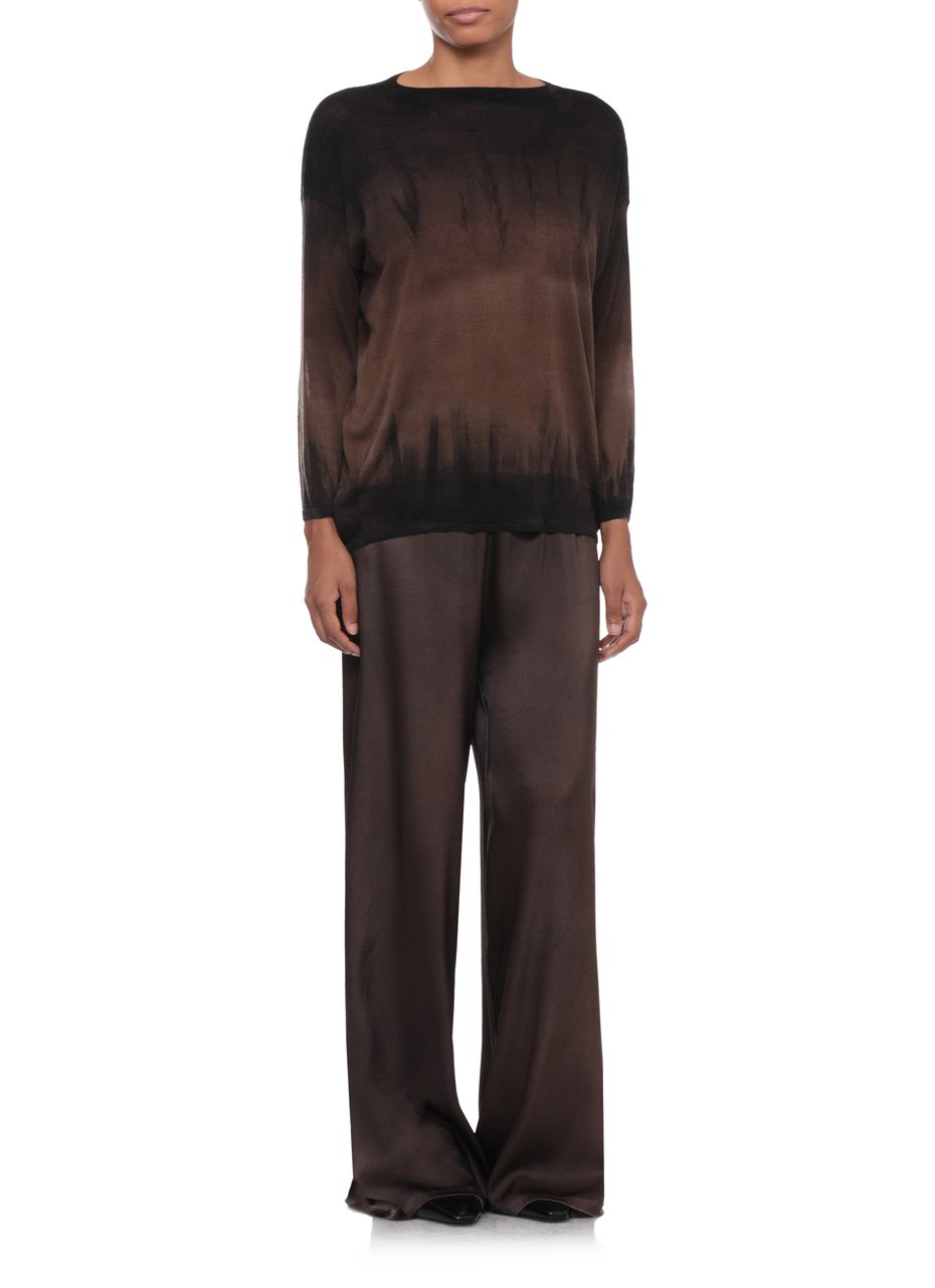 Avant Toi Black Brown Gradient Crewneck Sweater Zwart