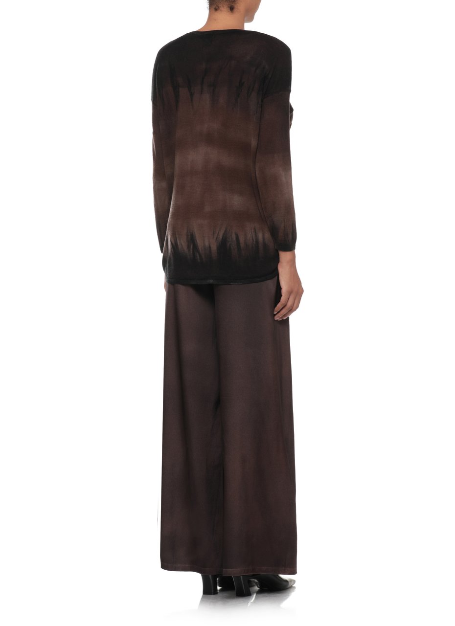 Avant Toi Black Brown Gradient Crewneck Sweater Zwart