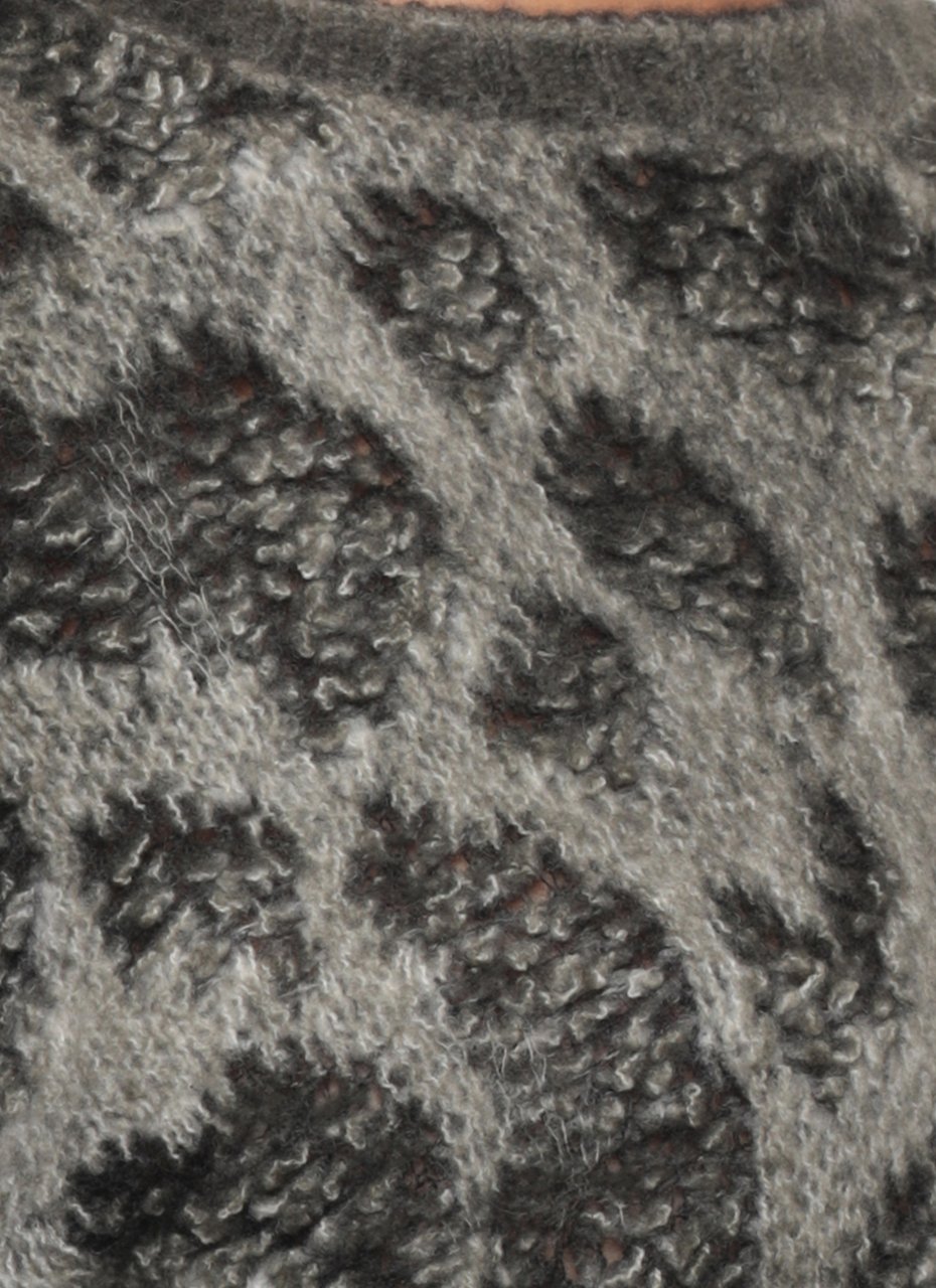 Avant Toi Grey Textured Knit Crewneck Sweater Grijs
