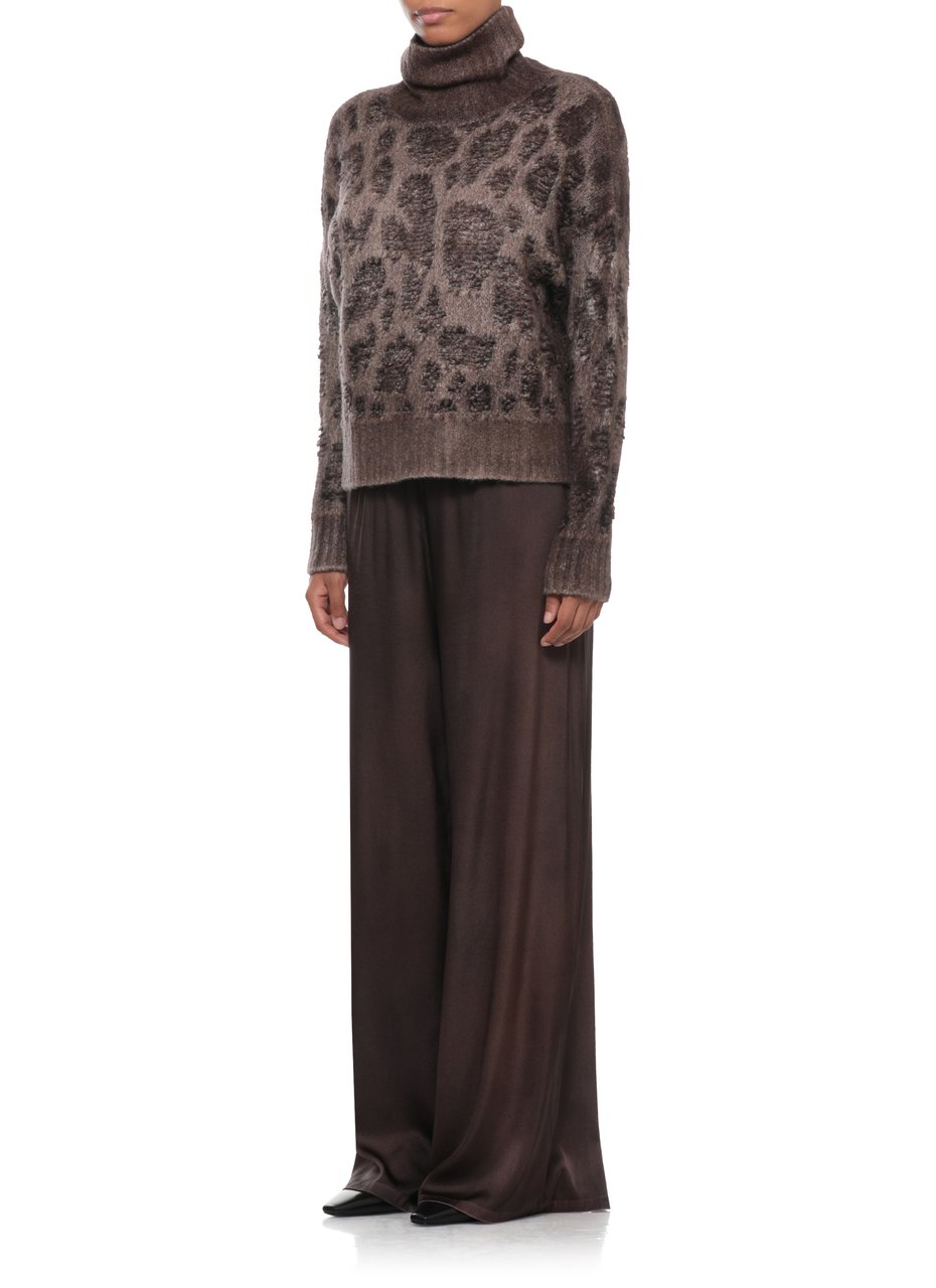Avant Toi Brown Textured Knit High-Neck Sweater Bruin
