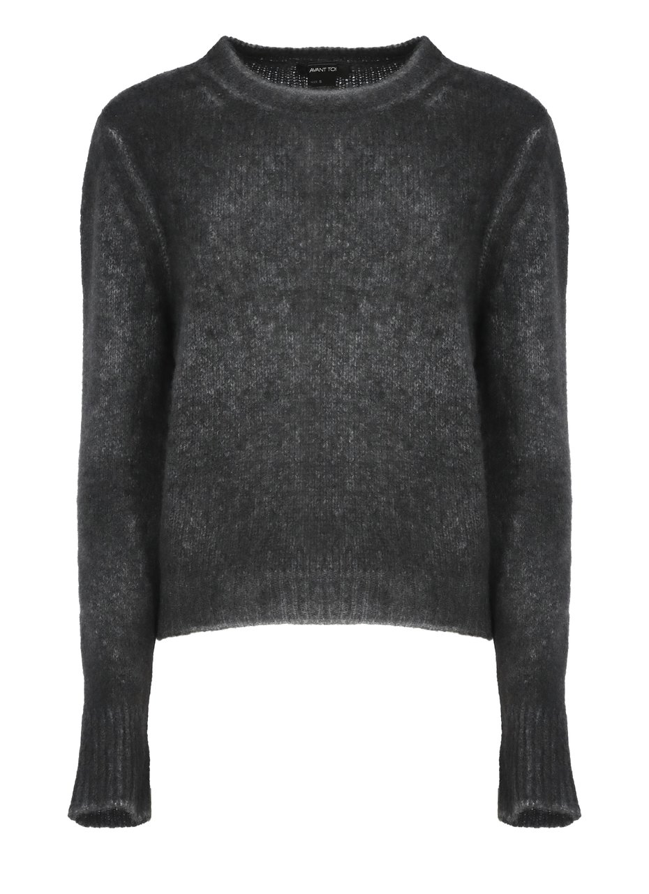 Avant Toi Grey Cashmere Elasticized Cuffs Sweater Grijs