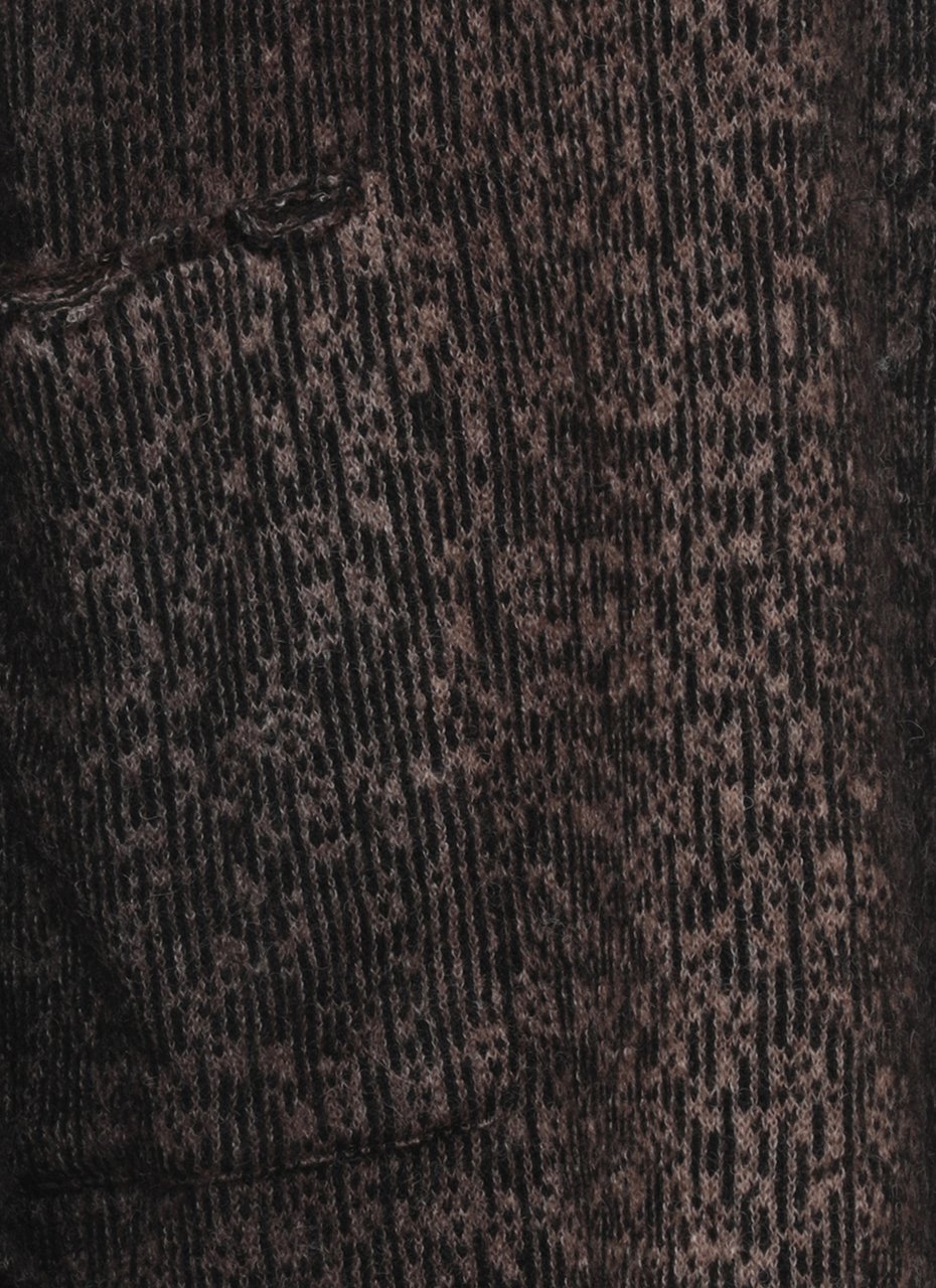 Avant Toi Black Beige Woven Shawl Cardigan Zwart