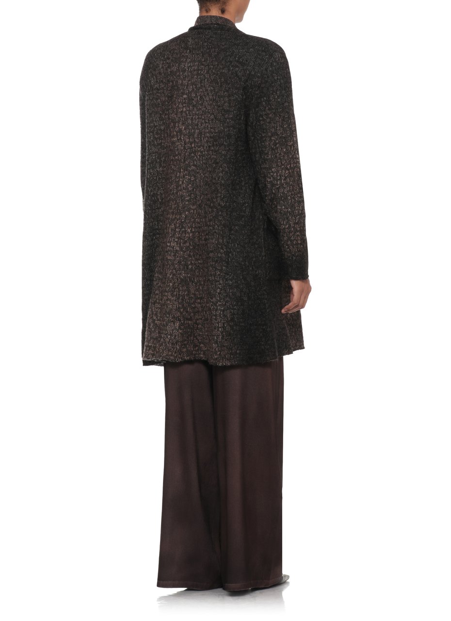 Avant Toi Black Beige Woven Shawl Cardigan Zwart