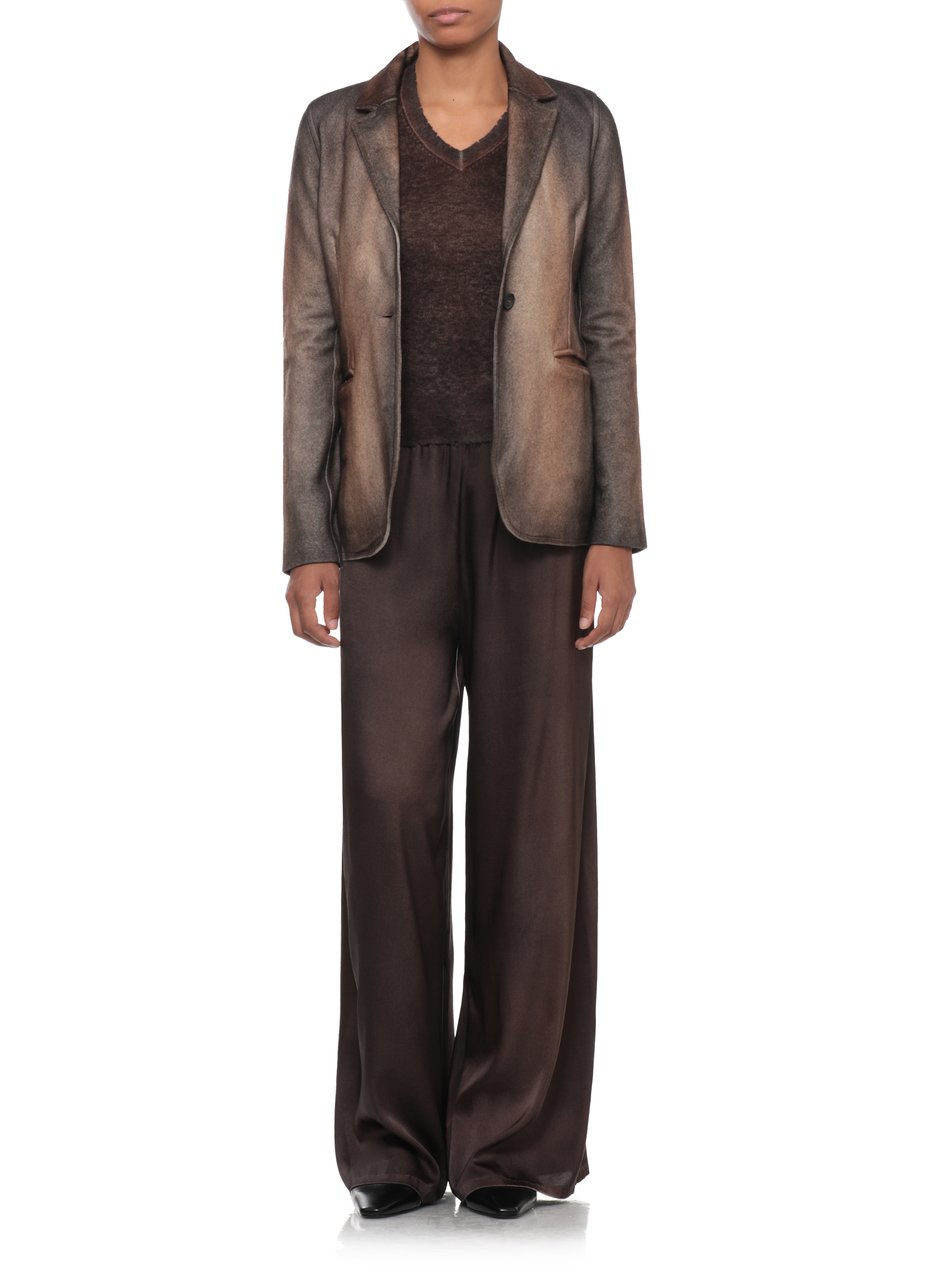 Avant Toi Brown Textured V-Neck Sweater Zwart