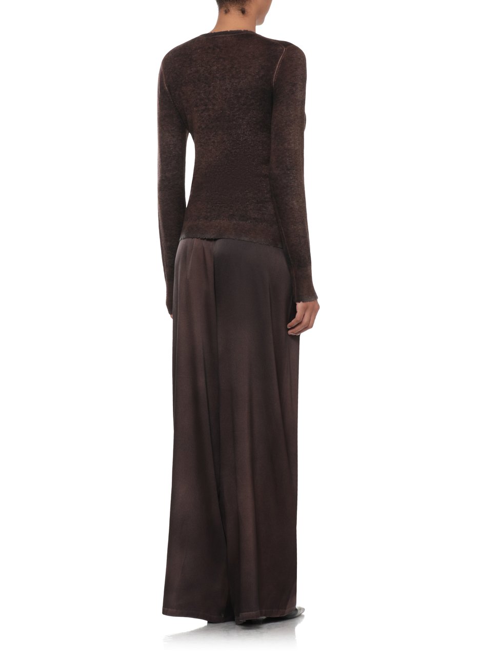 Avant Toi Brown Textured V-Neck Sweater Zwart