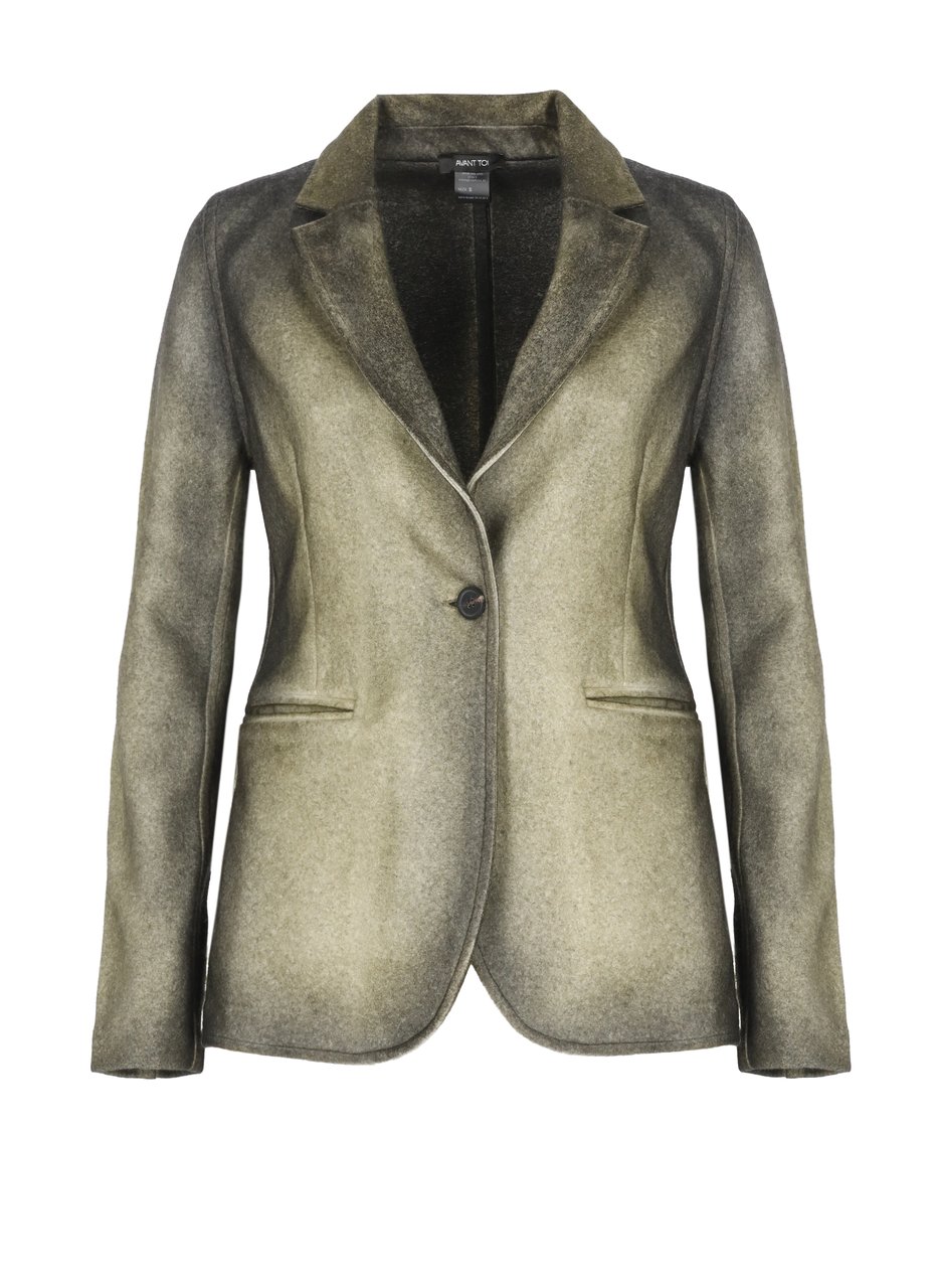 Avant Toi Green Gradient Spear Collar Jacket Groen