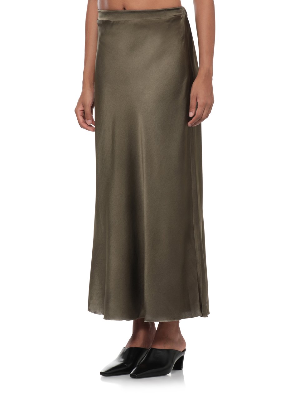 Avant Toi Flowing Silk Midi Skirt With Elastic Waistband Neutraal